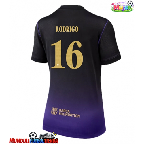 Camiseta Barcelona Rodri Hernandez #16 Segunda Equipación Replica 2026-27 para mujer mangas cortas